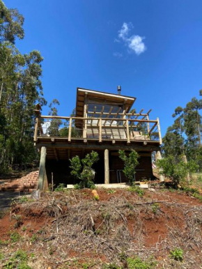 Cabana rústica estilo logcabin.